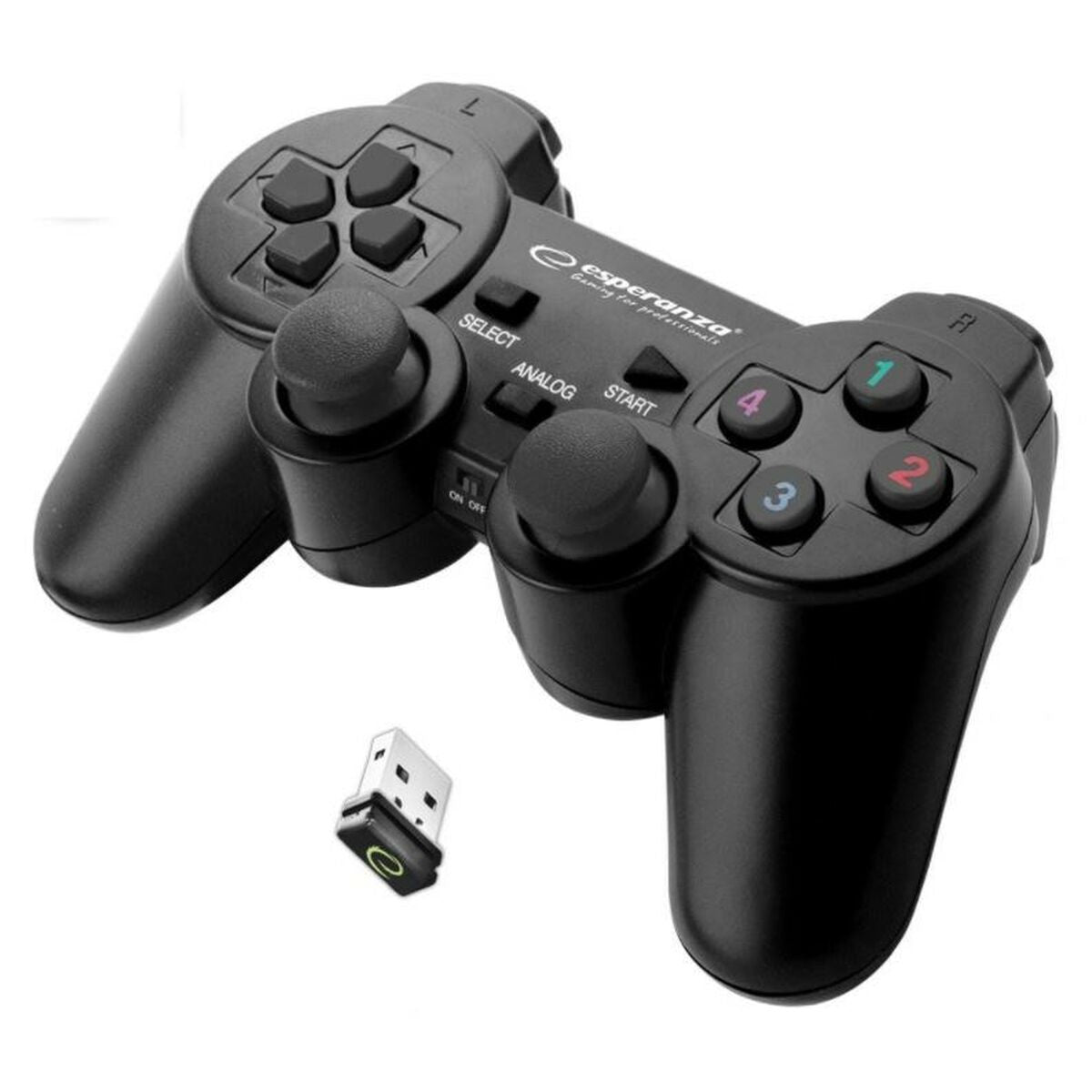 Wireless Gaming Controller Esperanza Gladiator GX600 USB 2.0 White Black PC PlayStation 3-0
