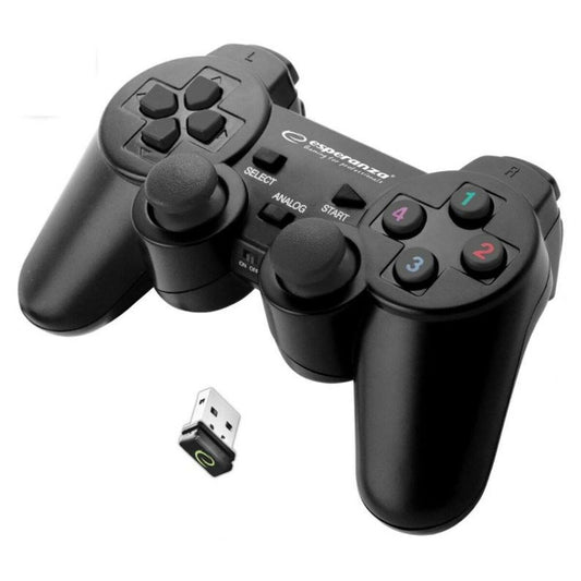 Wireless Gaming Controller Esperanza Gladiator GX600 USB 2.0 White Black PC PlayStation 3-0
