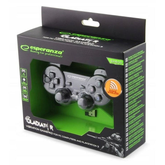 Wireless Gaming Controller Esperanza Gladiator GX600 USB 2.0 White Black PC PlayStation 3-1